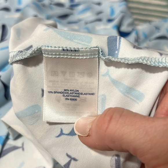 Lands' End Blue Whale Print Long Sleeve Swim Rash Guard Size S(2/4) - Picture 8 of 10